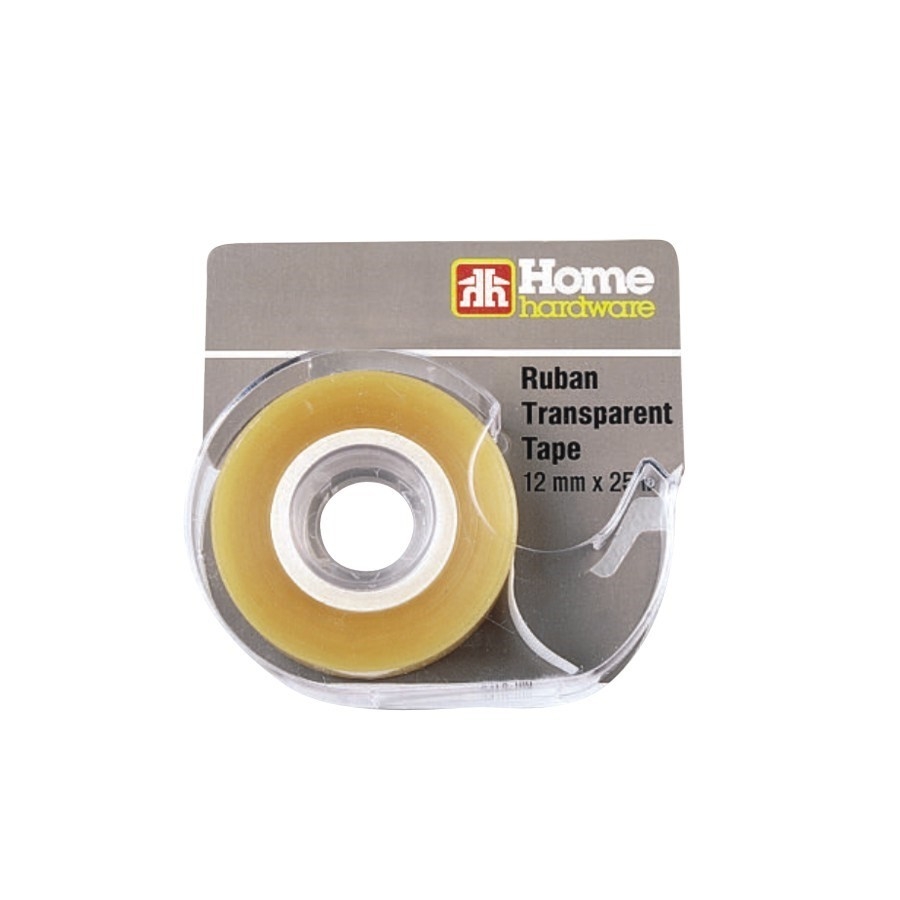 Ruban gommé transparent dans un dévidoir, 12 mm x 20 m