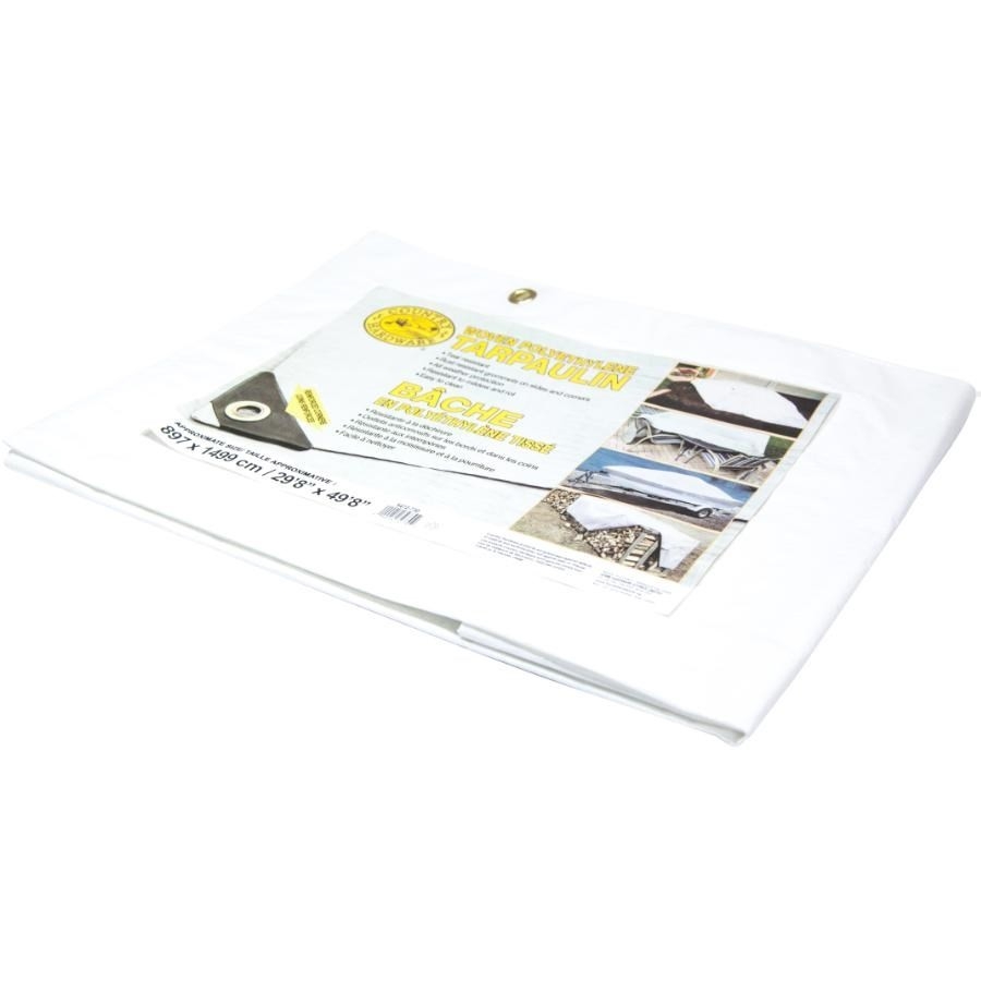 Bâche en poly de 30 pi x 50 pi, blanc