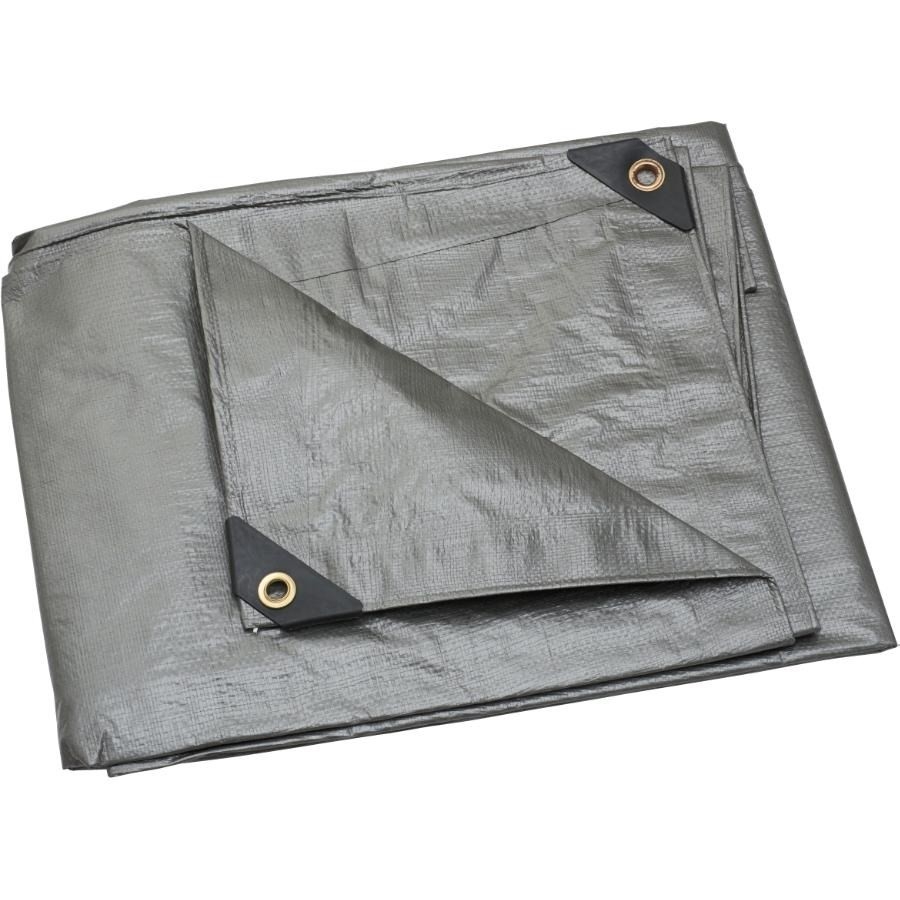 Bâche robuste en poly de 10 pi x 12 pi, argent