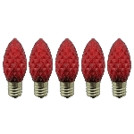Paquet de 5 ampoules de rechange C9 à DEL, rouge