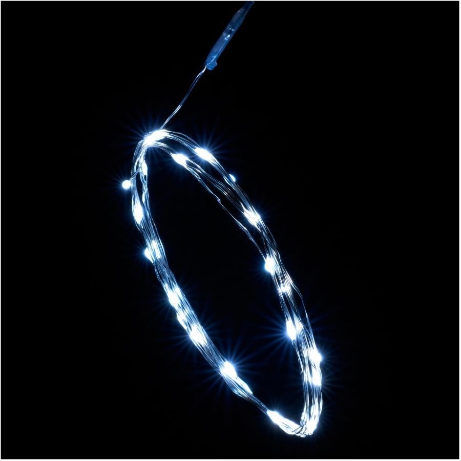 Jeu de 25 lumières à DEL en forme de point pour l'intérieur fonctionnant à pile, blanc pur