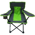 Chaise de camping pour enfant, vert et gris