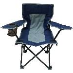 Chaise de camping pour enfant, bleu et gris