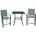 Chaise fixe en métal Clarity à hauteur de bar pour balcon