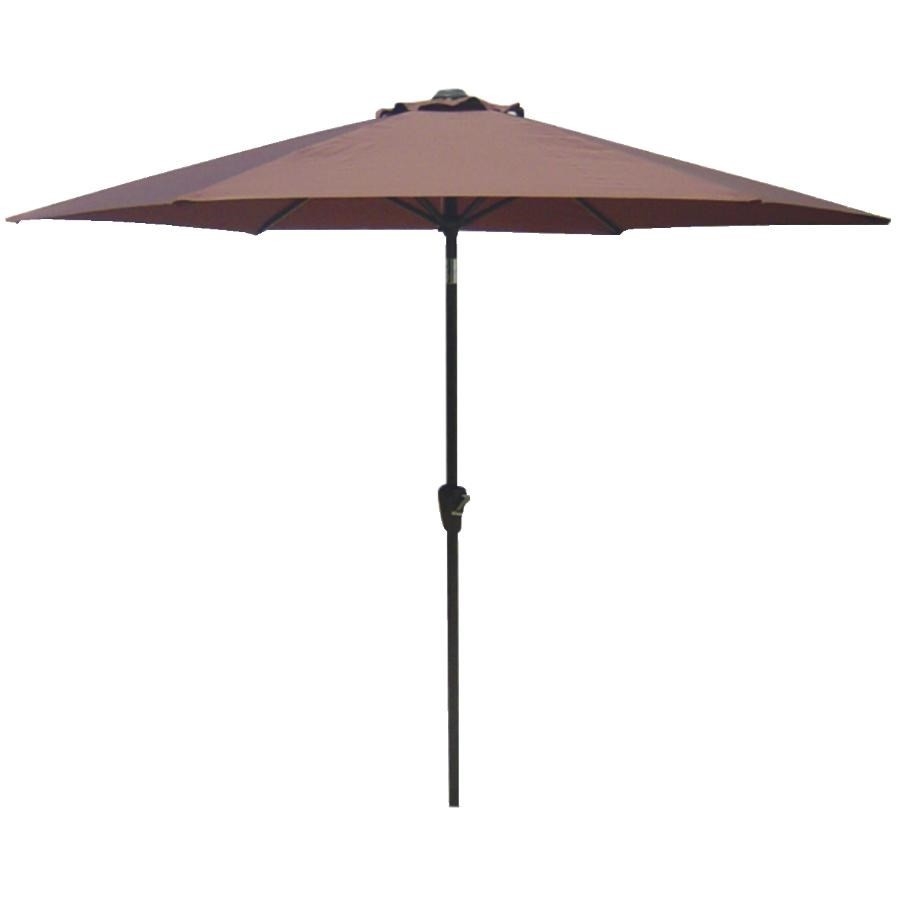 Parasol de marché de 9 pi inclinable à manivelle, brun chocolat