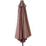 Parasol de marché de 9 pi inclinable à manivelle, brun chocolat