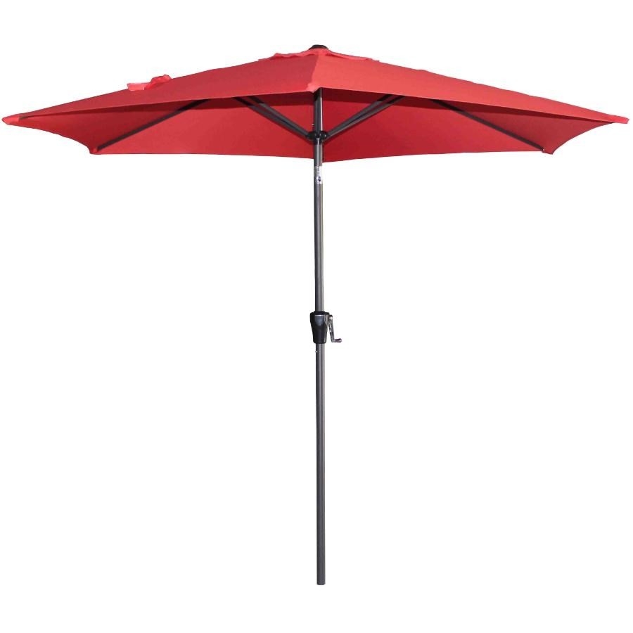 Parasol de marché de 9 pi inclinable à manivelle, rouge cerise