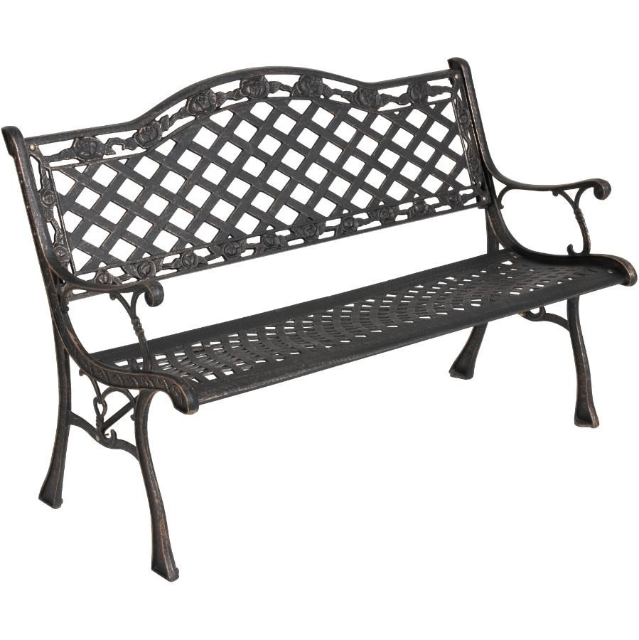 Banc de parc en fonte, bronze antique