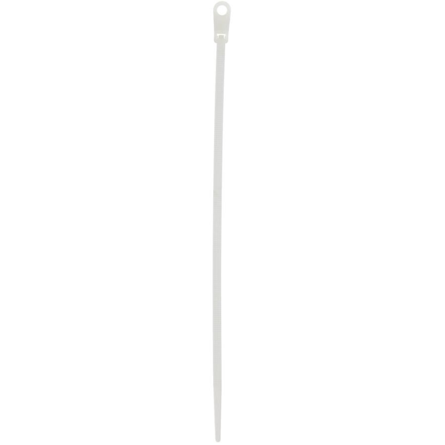 Paquet de 10 attache-câbles de 7-7/8 po avec trou de fixation, naturel