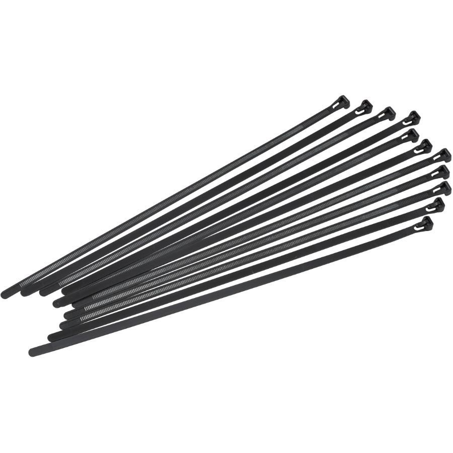 Paquet de 12 attache-câbles réutilisables à ouverture rapide de 370 mm, noir