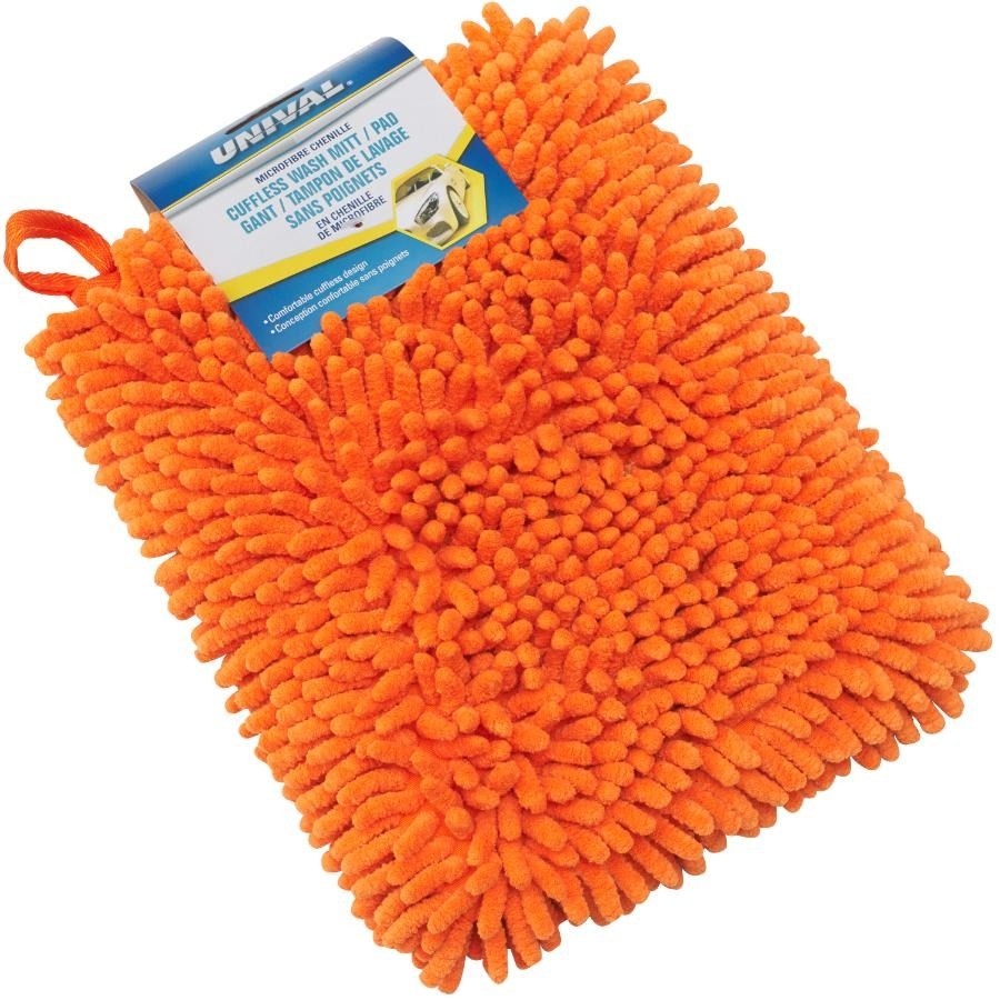 Moufle en chenille pour lavage d'auto, orange