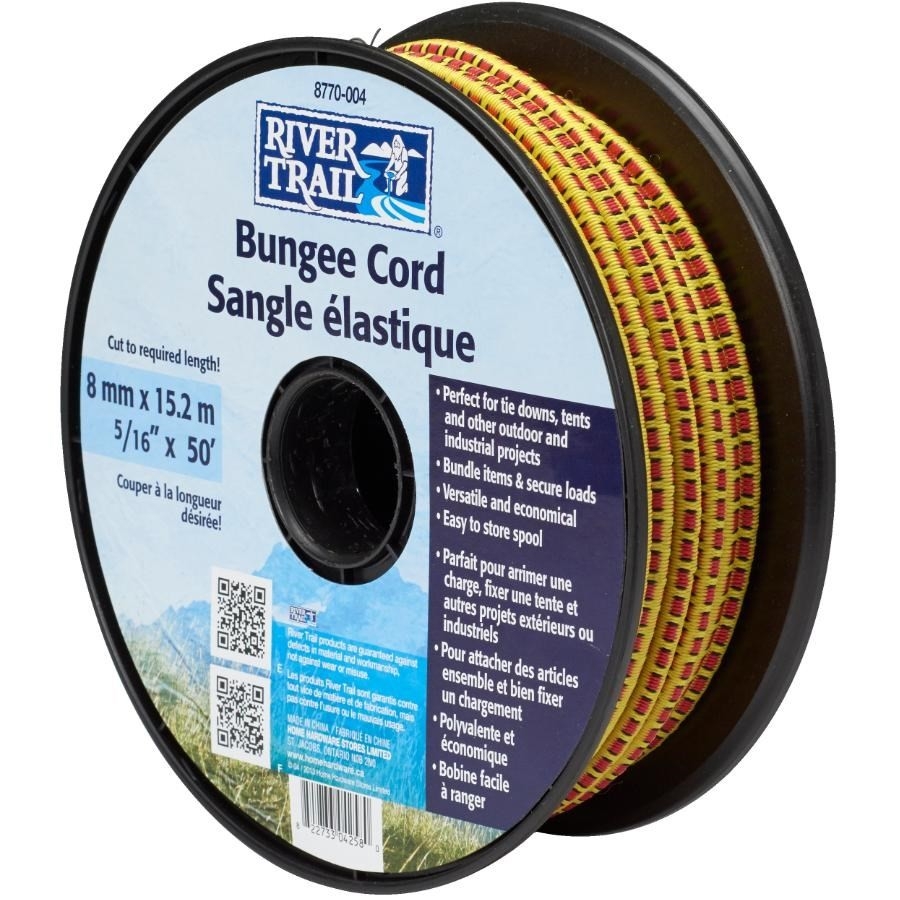 Corde élastique de 8 mm x 50 pi, sur bobine de plastique