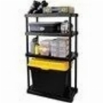 Étagère à 4 tablettes en poly de service moyen de 32 po x 14 po