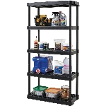 Étagère à 5 tablettes en poly robuste de 36 po x 18 po x 72 po,