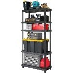 Étagère à 5 tablettes en poly robuste de 36 po x 18 po x 72 po,