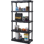 Étagère à 5 tablettes en poly robuste de 36 po x 18 po x 72 po,