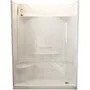 Cabine de douche blanche Essence de 60 po avec siège à gauche e