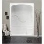 Cabine de douche blanche de 60 po en acrylique avec drain à gauche, 3 pièces