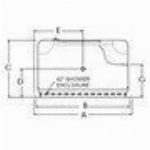 Cabine de douche blanche de 48 po en acrylique avec drain à droite, 1 pièce