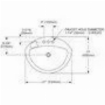 Lavabo Coronette blanc cassé de 21 po x 17 po