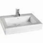 Lavabo blanc de 23 po x 17,5 po pour dessus de comptoir, avec u