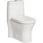 Toilette monobloc allongée blanche Cosette de 16 po à double ch