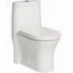 Toilette monobloc allongée blanche Cosette de 16 po à double ch