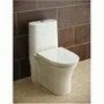 Toilette monobloc allongée blanche Cosette de 16 po à double ch