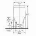 Toilette monobloc allongée blanche Cosette de 16 po à double ch