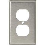 Plaque pour une prise de courant double, acier inoxydable