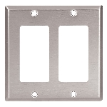 Plaque Decora pour deux dispositifs, acier inoxydable