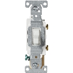 Interrupteur commercial unipolaire de 15 A, blanc