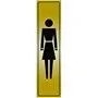 Affiche autocollante métallique de 2 po x 8 po, symbole des toilettes pour femmes