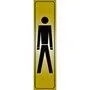 Affiche autocollant en métal de 2 po x 8 po, symbole de toilettes pour hommes