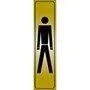 Affiche autocollant en métal de 2 po x 8 po, symbole de toilettes pour hommes