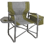 Chaise de camping en aluminium, style directeur avec table latérale et glacière