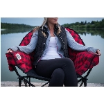 Chaise de camping Lazy Bear pour adultes, carreaux rouges et no