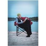 Chaise de camping Lazy Bear pour adultes, carreaux rouges et no