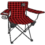 Chaise de camping pour enfants à carreaux, rouge/noir