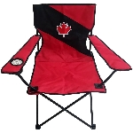 Chaise de camping de la fête du Canada pour enfants, rouge/noir