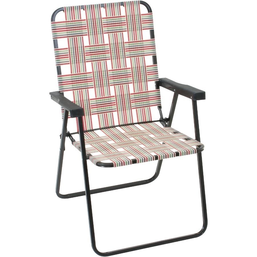 Chaise pliante haut dossier toile brun et terre