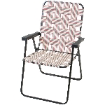 Chaise pliante haut dossier toile brun et terre