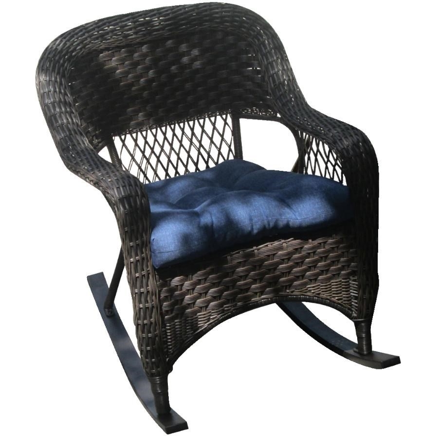 Chaise berçante en osier Grand Canyon, avec coussin