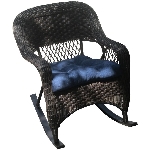 Chaise berçante en osier Grand Canyon, avec coussin