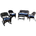 Chaise berçante en osier Grand Canyon, avec coussin