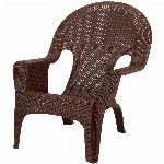 Chaise empilable en rotin en résine, couleur terre