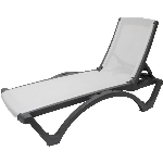 Chaise longue à tissu tendu Baja, gris